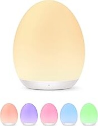 JolyWell Night Light for Kids, Baby Night Light with 7 Colors Changing Mode & Stepless Dimming, Nursery Night Light BPA Free,Rechargeable Egg Night Light for Breastfeeding 1h Timer & Touch Control