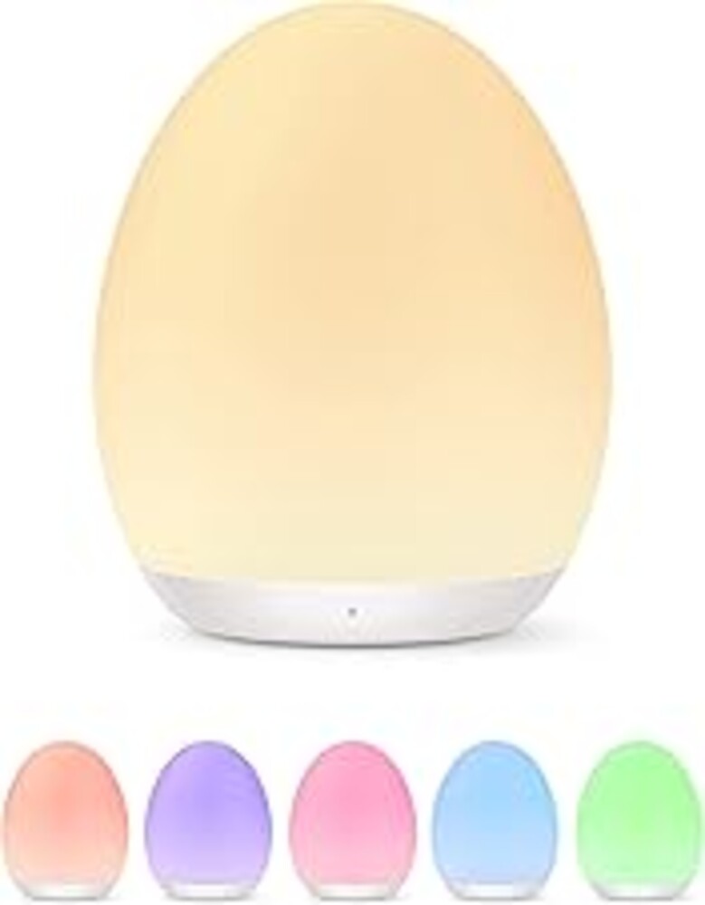 JolyWell Night Light for Kids, Baby Night Light with 7 Colors Changing Mode & Stepless Dimming, Nursery Night Light BPA Free,Rechargeable Egg Night Light for Breastfeeding 1h Timer & Touch Control