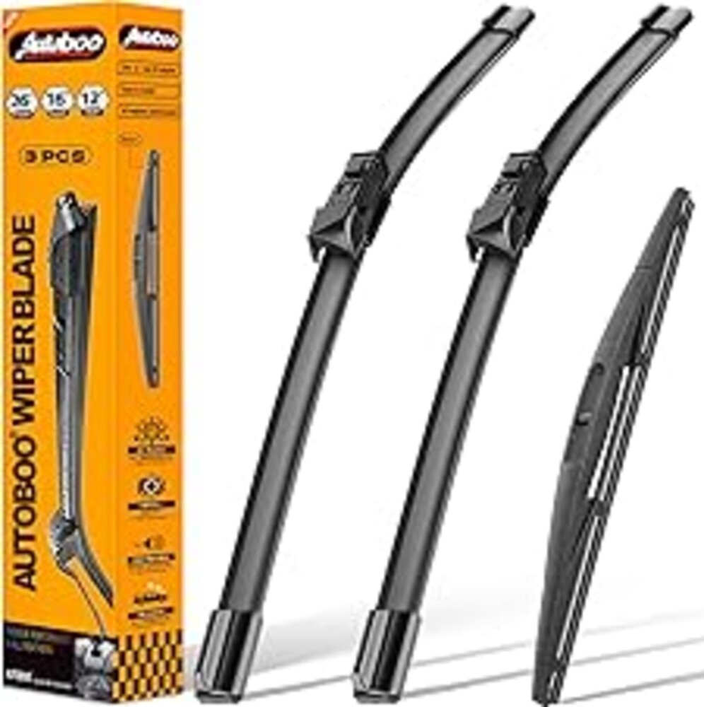 AUTOBOO 26"+16" Windshield Wipers with 12" Rear Wiper Blade Sets Replacement for Subaru Crosstrek Impreza 2018 2019 2020 2021 2022 2023-Original Factory Quality (Pack of 3)