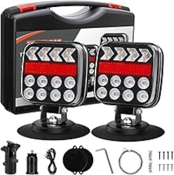 ZUNAICE Wireless Trailer Lights, Adjustable Magnetic LED Trailer Lights with Reflectors, Rechargeable Tow Tail Light Kit for Trucks, Boats, RVs, Campers, IP67 Waterproof
