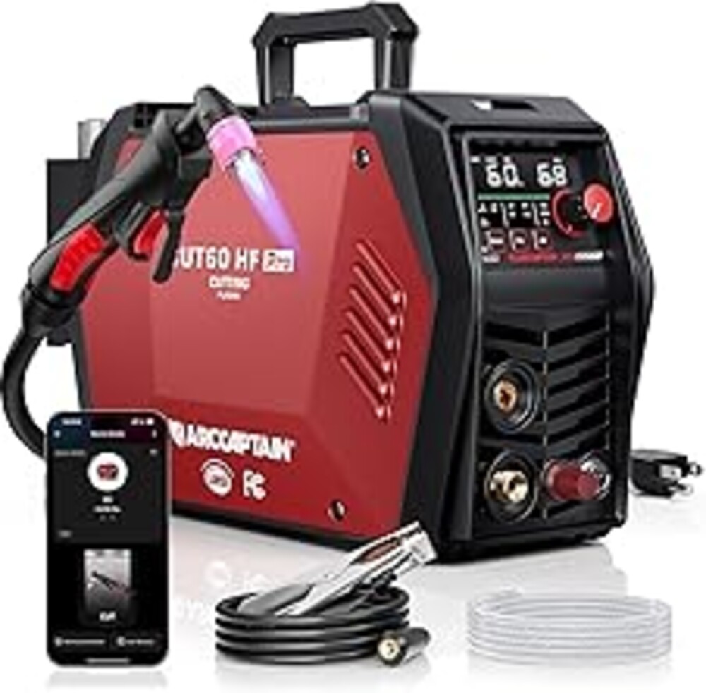 ARCCAPTAIN iControl CUT60 Pro Plasma Cutter, [APP Control] 60Amp Pilot Arc 120/240V Plasma Cutter Machine, Cuts 15/16" Max, Supports Rust Removal & Expanded Metal, LED Display, 2T/4T, PA/PT, MCU 3.0