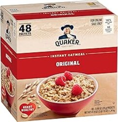 Quaker Instant Oatmeal, Original, Individual Packets, 0.98 Ounce , 48 Count (Pack of 1 )