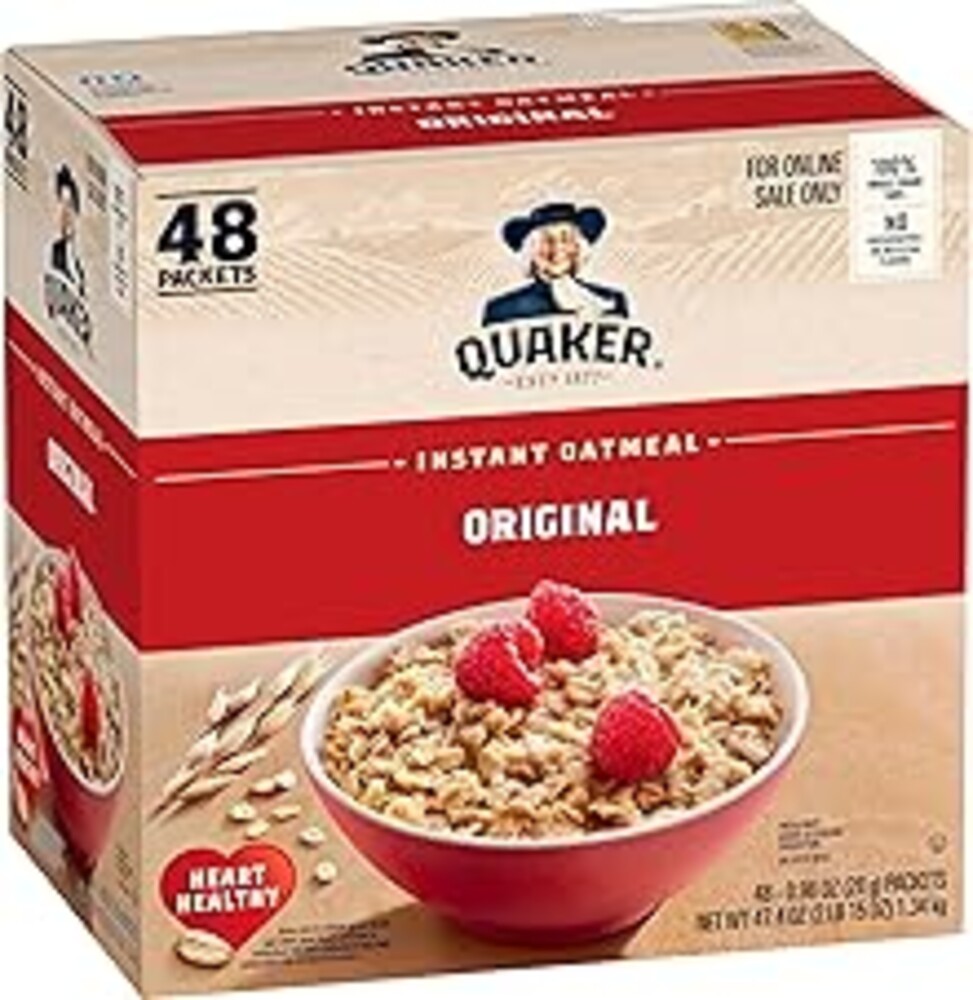 Quaker Instant Oatmeal, Original, Individual Packets, 0.98 Ounce , 48 Count (Pack of 1 )