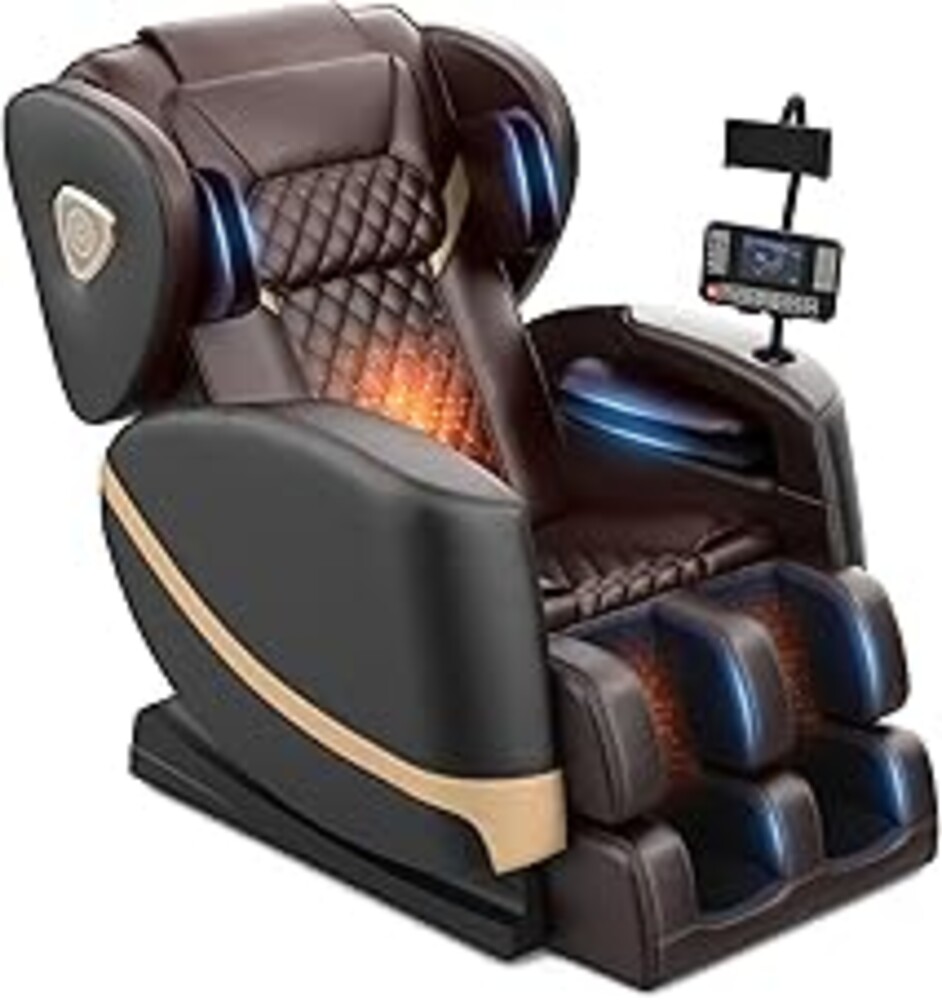 FURNIMAT 2026 Massage Chair Full Body, Zero Gravity Massage Chair with 10 Fix Rollers, Airbags, Heating, Foot Massage, Auto Modes, Bluetooth Speaker, Smart Screen Controller(Upgraded Version)