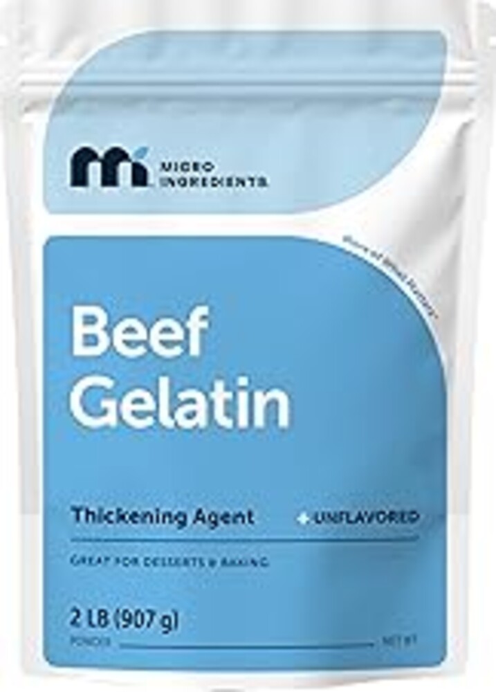 Beef Gelatin Powder, 2lb (32oz) | Premium Source from Grass-Fed & Pasture Raised Beef | Unflavored Thickening Agent for Cooking & Baking | Rich in Natural Protein & Collagen | Non-GMO, Gluten Free