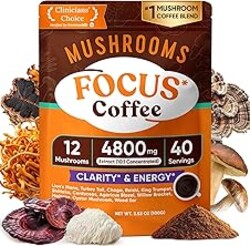 Venture Pal Mushroom Coffee (40 Servings) 12 Adaptogenic Mushrooms, Lion’s Mane, Cordyceps, Turkey Tail, Reishi, Ashwagandha & Probiotics, Instant Coffee for Focus, Digestion & Immune Support