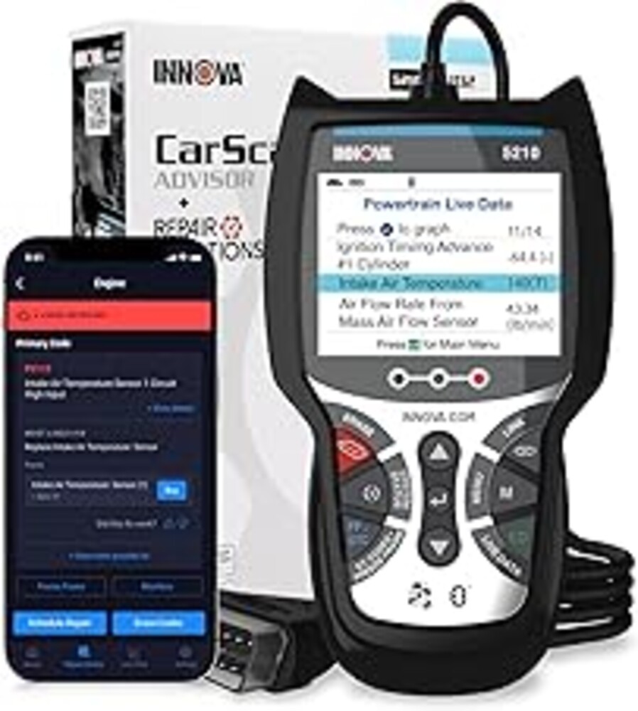 Innova 5210 OBD2 Scanner & Engine Code Reader, Battery Tester, Live Data, Oil Reset, Car Diagnostic Tool for Most Vehicles, Bluetooth Compatible with America's Top Car Repair App