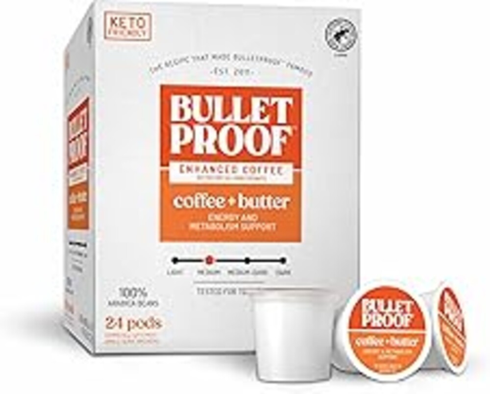 Bulletproof Coffee + Organic Grass-Fed Butter Single-Serve Pods, Keto Coffee, All-in-One Recipe with MCT Oil and Butter