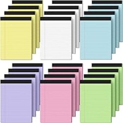 8.5 x 11 Legal Pads, Colored Legal Pads, Wide Ruled, 24 Pack Note Pads 8.5 x 11, Multicolor Perforated Note Pads with Sturdy White Back, Writing Pad,30 Sheets Per Notepad for School, Home, Office