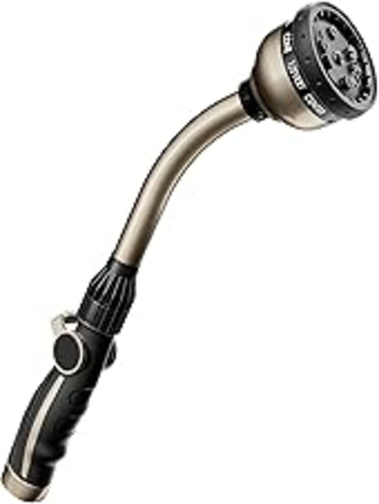 RESTMO Watering Wand Heavy Duty, Metal Garden Hose Wand with 10 Spray Patterns, 15-Inch Long Hose Nozzle Sprayer with Thumb Flow Control, Ideal to Water Hanging Baskets and Shrubs