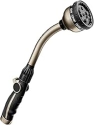 RESTMO Watering Wand Heavy Duty, Metal Garden Hose Wand with 10 Spray Patterns, 15-Inch Long Hose Nozzle Sprayer with Thumb Flow Control, Ideal to Water Hanging Baskets and Shrubs