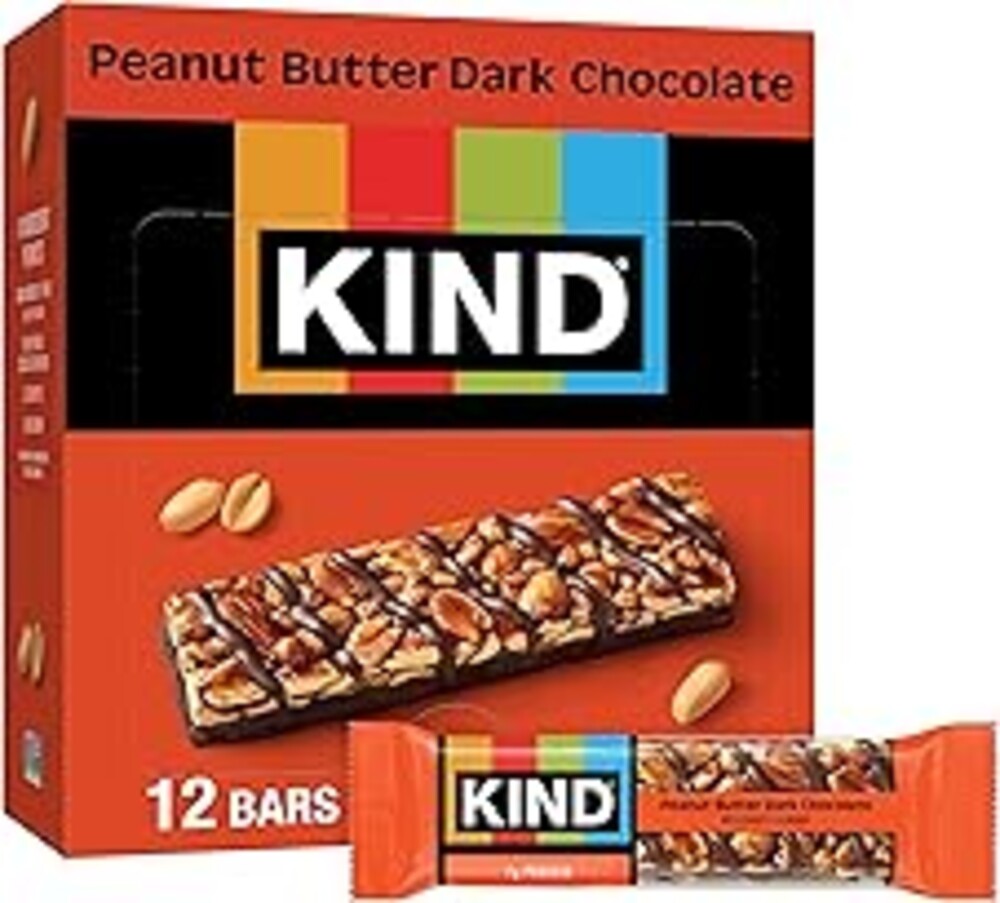 KIND Healthy Snacks Bars, Peanut Butter Dark Chocolate, Gluten Free, Low Sodium Snacks, 7g Protein, 12 Count