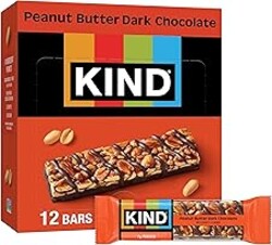 KIND Healthy Snacks Bars, Peanut Butter Dark Chocolate, Gluten Free, Low Sodium Snacks, 7g Protein, 12 Count