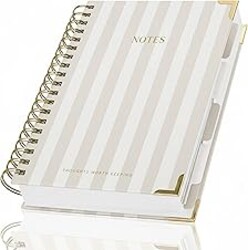 Aesthetic Thick Spiral Notebook With Tabs - Premium Journal For Women Size B5 - College Ruled Note Book With 300 Lined Pages and Dividers - Perfect For Writing And Staying Organized at Work or School