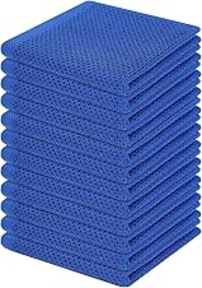 Homaxy 100% Cotton Waffle Weave Kitchen Dish Cloths, Ultra Soft Absorbent Quick Drying Dish Towels, 12 x 12 Inches, 12-Pack, Blueberry