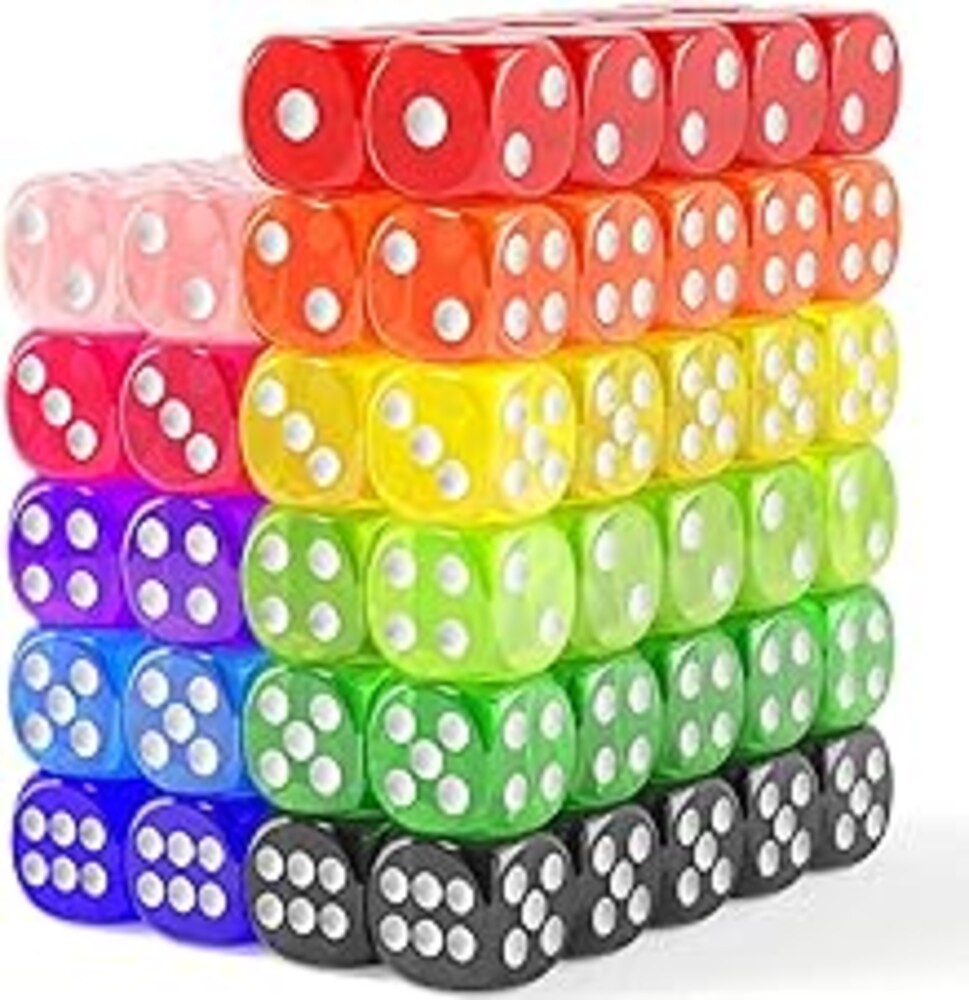 Rerdeim 110 Pieces Dice Set, Colored Game Bulk Dices, Colorful Dices, 6 Sided Dice for Classroom Teaching, Board Game, Playing, Rolling, Small Six Sided 11 Color Red, Yellow, Blue, Green and More