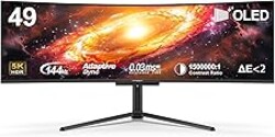 INNOCN 49" OLED Ultrawide Curved Monitor 5K2K 5120 x 1440p 144Hz, 0.03ms, Computer Monitor for AI PC, USB Type C 90W, HDMI 2.1, DisplayPort, USB Hub, Speakers, Adaptive-Sync, Adjustable Stand, Black