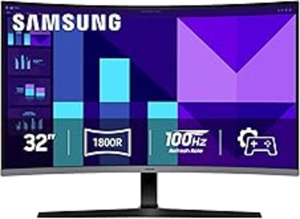 Samsung 32-inch S3 (S39GD) FHD 100Hz Curved Monitor, Game Mode, Eye Saver Mode, Multiple Connectivity with HDMI Port, Built-in Speakers, LS32D39DGANXZA, 2025