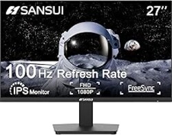 SANSUI 27-Inch IPS Monitor, 120Hz, Full HD 1920x1080, HDMI and DisplayPort, VESA Mountable