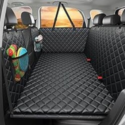 URPOWER 2026 Upgraded Back Seat Extender for Dogs - Large Hard Bottom Dog Car Seat Cover Holds 550lbs, Waterproof Dog Hammock Pet Bed with High-Density Foam Non-Slip Backseat Protector