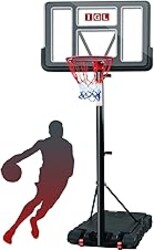 IGL Portable Basketball Hoop, 5.6-10FT Adjustable Basketball Goal System, 40/44 Inch Outdoor Basketball Hoop & Goals for Kids, Youth, and Adults in The Backyard, Driveway with PC Backboard