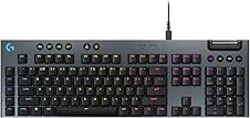 Logitech G915 X Low-Profile Wired Mechanical Gaming Keyboard, Double-Shot PBT Keycaps, Fully Programmable Keys, RGB Lighting, Aluminum Finish, GL Brown Tactile Switches - PC/Mac - Black