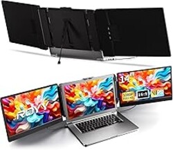 ROYY Laptop Screen Extender Double Monitor - 14" 1080P Portable Monitor FHD Attachment Extra Screen Compatible with Windows Mac Dex Chrome Travel Work Fits 13-17" Laptops