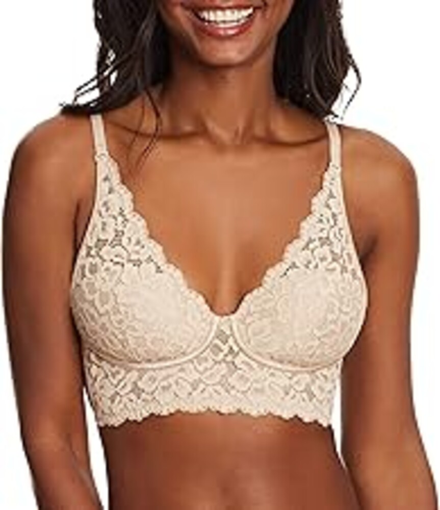Maidenform Women's Lace Bralette, Padded Longline Bralettes, Convertible Wireless Bras for Women (Plus