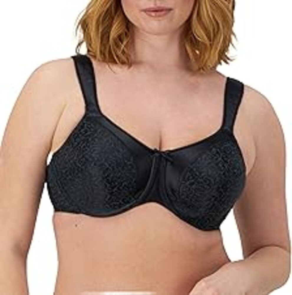 Bali Women's Minimizer Bra, Satin Tracings Underwire Bra, Bustline Slimmer, Full Coverage Bra