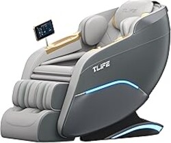 TLIFE Massage Chair Full Body, 160°Zero Gravity Recliner with Body Scan, 50" SL-Track Shiatsu Massage Chair, 12 Auto Modes, Fixed Point Massage, Foot Rollers, Deep Yoga Stretch, Heating, Grey