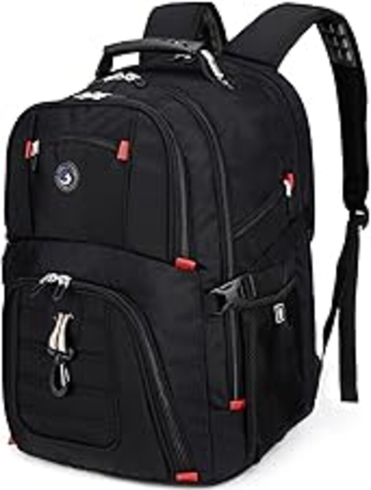 SHRRADOO Extra Large 50L Travel Laptop Backpack with combination lock, College High School Backpack Airline Approved Business Work Bag Fits 17 Inch Computer for Men Women