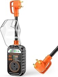 GEARGO RV Surge Protectors 30 Amp RV Circuit Analyzer, [𝟐𝟎𝟐𝟔 𝐍𝐞𝐰 𝐔𝐩𝐠𝐫𝐚𝐝𝐞𝐝 & 𝐆𝐞𝐧𝟐] Full Protection, RV Adapter Plug for Camper(Orange)