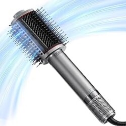 TYMO 4.0 Hair Blow Dryer Brush - Lightweight 3X Faster Drying 5-in-1 Ionic Blowout Hair Dryer Brush Adds Shine, Volume & Fullness for Smooth, Anti-Frizz Straight, Curl & Blowout Styles, Metal Grey