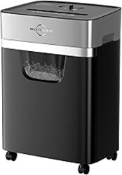 BONSEN 14-Sheet Paper Shredder for Home Office, Heavy Duty Cross Cut Shredder with 5.3 Gal Pullout Bin, Quiet Shredder for CDs/Credit Card/Staple, P-4 Security, Anti-Jam System