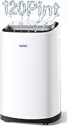 WHOY 120 Pints Dehumidifier for Basement up to 6,000 Sq. Ft, Smart App Control & Intelligent Humidistat, Large Capacity with Drain Hose, Ultra Quiet & Energy Efficient for Whole Home, Garage