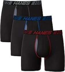 Hanes Men's Underwear Boxer Briefs Pack, 3-Pack, Total Support Pouch, Sexy Men's Underwear, Long or Short-Leg Boxer Briefs