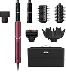 Shark FlexStyle Air Styling & Drying System, Powerful Hair Dryer Brush & Multi-Styler with Auto-Wrap Curlers, Diffuser, Paddle Brush, Round Brush, Concentrator Attachment, Black Cherry, HD457CR