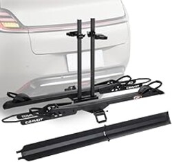 CRAVOT CyberRack E2 Plus EBike Rack with Ramp, 3Positions Foldable, 200 lbs Capacity Heavy Bike Rack Carrier for 2 E-Bike, Foldable Bike Racks for Tow Hitch Up to 5-in Fat Tire 2'' Receiver