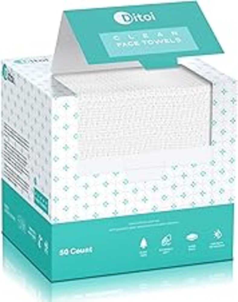Face Towels, 10"×12" Disposable Face Towel, Face Towelettes XL, Ultra Soft Makeup Remover Dry Wipes, Thick Face Towel for Sensitive Skin, 50 Count (1 Pack)