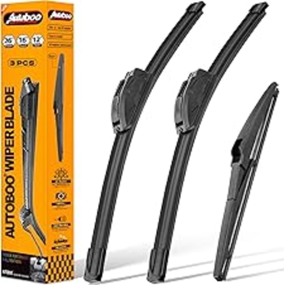 AUTOBOO 26"+16" Windshield Wipers with 12" Rear Wiper Blade Replacement for Toyota RAV4 2019 2020 2021 2022 2023-2025,Mazda 5 2015 2014 2013 2012 2011 2010-2006 -Original Factory Quality (Pack of 3)