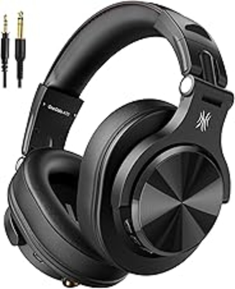 OneOdio A70 Bluetooth Over Ear Headphones, Wireless Headphones with 72H Playtime, Hi-Res, Built-in Mic, 3.5mm/6.35mm Wired Audio Jack for Studio Monitor & Mixing DJ Guitar AMP, Computer PC Gaming