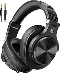 OneOdio A70 Bluetooth Over Ear Headphones, Wireless Headphones with 72H Playtime, Hi-Res, Built-in Mic, 3.5mm/6.35mm Wired Audio Jack for Studio Monitor & Mixing DJ Guitar AMP, Computer PC Gaming