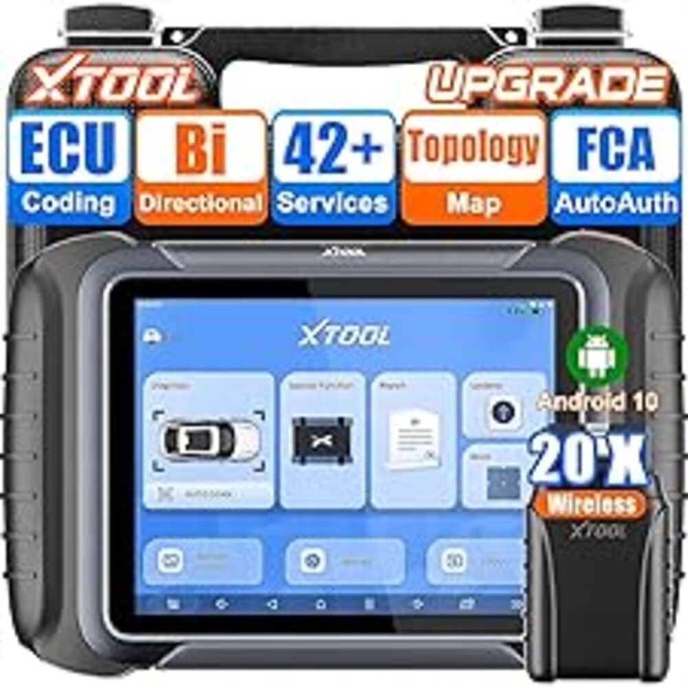 XTOOL D8W Wireless Bidirectional Scan Tool, AI-Assisted OBD2 Scanner with Topology, 3-Year Updates, ECU C0ding, PMI, 42+ Resets, Full Diagnostic Scanner for Car, Crankshaft Relearn, FCA/CAN FD/DoIP