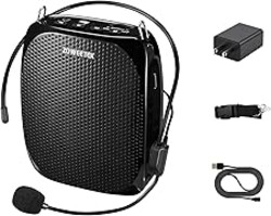 ZOWEETEK ZW-Z258 Portable Rechargeable Mini Voice Amplifier for Teachers with Wired Microphone Headset and Waistband,Supports MP3 Format Audio for Speech, Class, Training,Tour Guide,Power Amplifiers