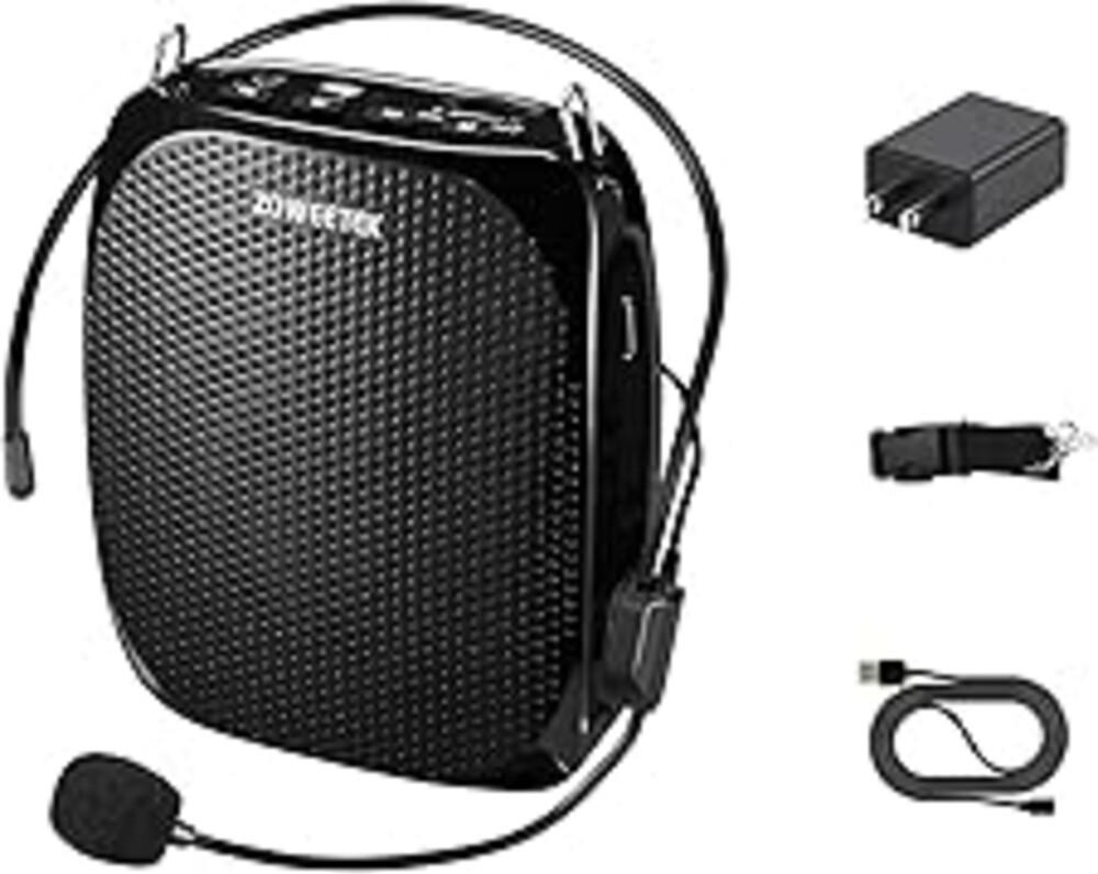 ZOWEETEK ZW-Z258 Portable Rechargeable Mini Voice Amplifier for Teachers with Wired Microphone Headset and Waistband,Supports MP3 Format Audio for Speech, Class, Training,Tour Guide,Power Amplifiers