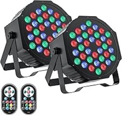 U`King LED Par Lights DJ Stage Light Corded RGB 36 LED with Sound Activated Control DJ Uplighting for Wedding Party Club Christmas Stage Lighting (2 Packs)