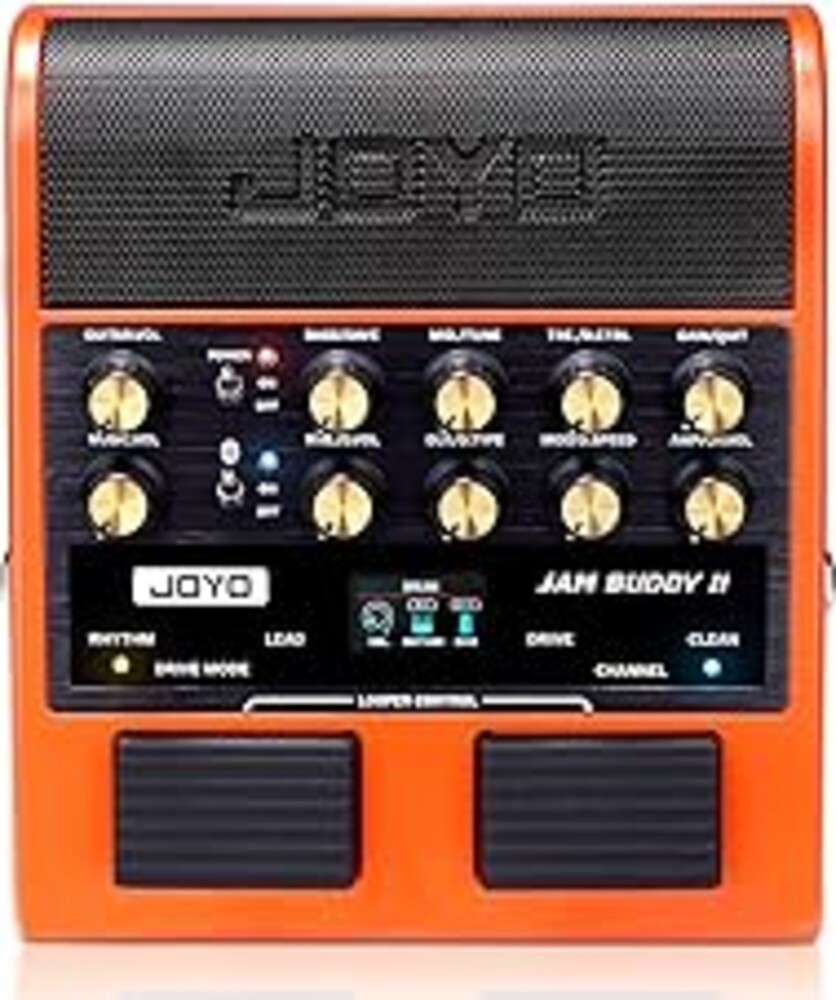 JOYO 10W Portable Guitar Practice Amp & Multi-Effects Pedal Combo Amplifier with Footswitch,OTG Recording, Bluetooth,14 Amp Models,3-Band EQ,36 Drum Patterns & Looper (JAM Buddy II, Orange)