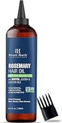 Botanic Hearth Hair Oil for Hair Growth | Rosemary Oil for Hair Growth with Biotin, Castor & Jojoba | Hair Relaxers & Dry Scalp Treatment | Color Safe | All Hair Types | 6.7 Fl Oz