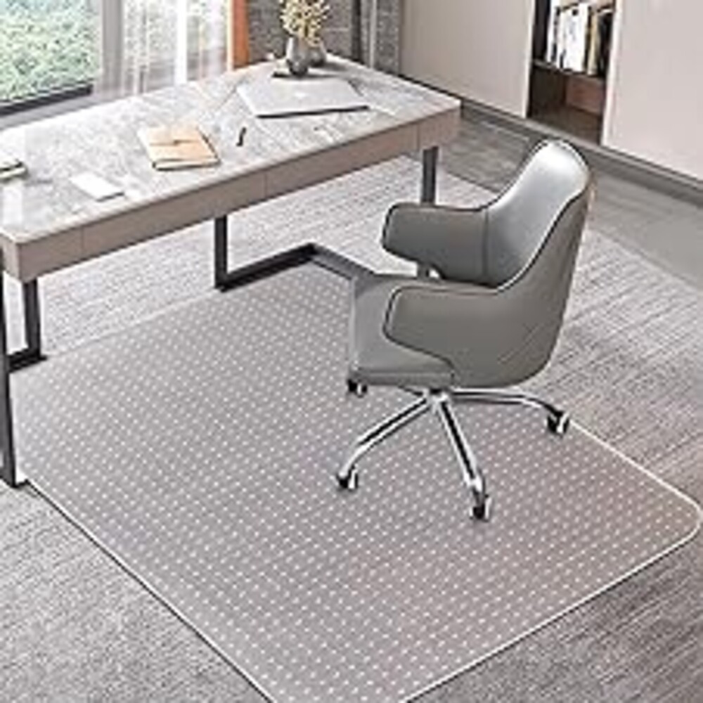 Office Chair Mat for Carpets, Clear Computer Desk Chair Mat for Low Carpeted Floors, Thick and Sturdy Carpet Protector, Easy Glide and Flat Without Curling(30'' x 48'' Rectangle)