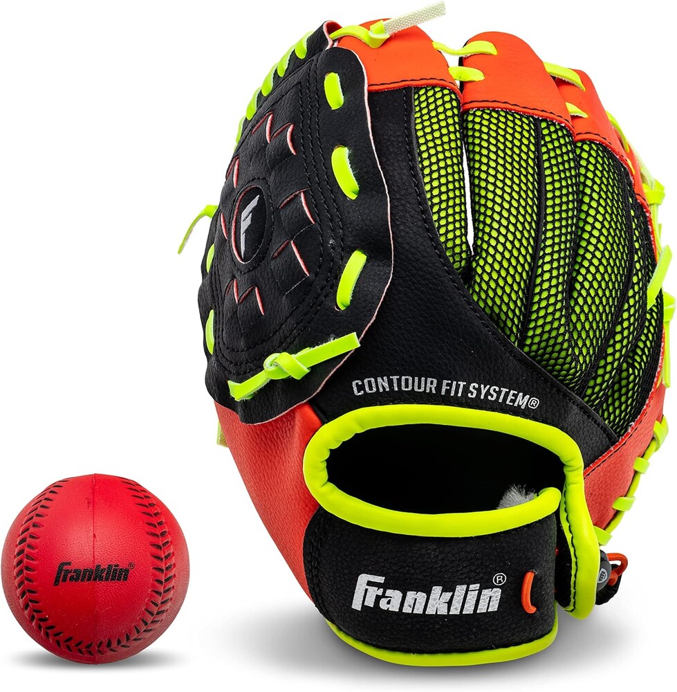 Franklin Sports Kids Baseball Glove - NeoGrip Boys + Girls Youth Tball Glove - Teeball, Baseball + Softball Mitt